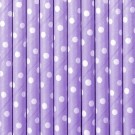 Papirsugerør polkadott 10 pk lilla thumbnail