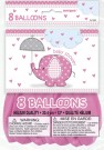 Elefant - ballonger 8 pk rosa thumbnail