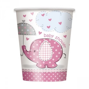 Elefant - pappkrus 8 pk rosa
