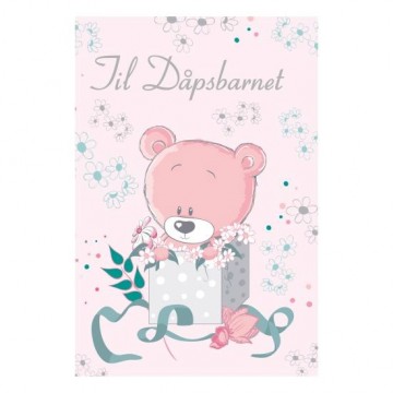 Dåpskort 10cm Rosa