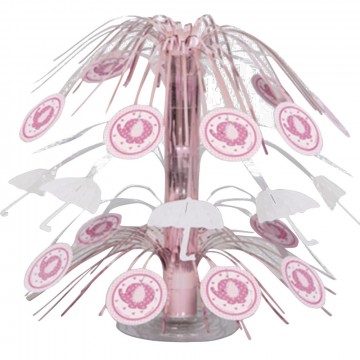 Borddekorasjon til babyshower Rosa