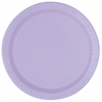 Ensfarget stor papptallerken 8 pk lavendel