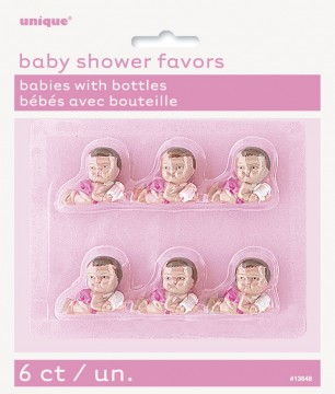 Små babyfigurer 6 pk rosa