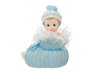 Babyfigur i babysko 10 cm blå