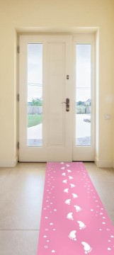 Gulvløper babyføtter 250 x 50 cm rosa