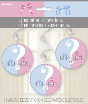 Girl Or Boy - hengende dekorasjon 3 pk