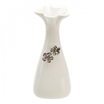 Minivase Hvit m/Pynt