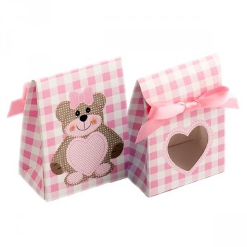 Treatbox teddybjørn 5 pk rosa
