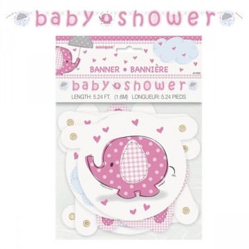 Elefant - jointed banner rosa