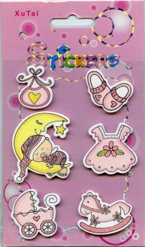 Stickers med glitter Rosa
