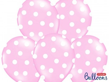 Ballonger polkadott 6 pk rosa