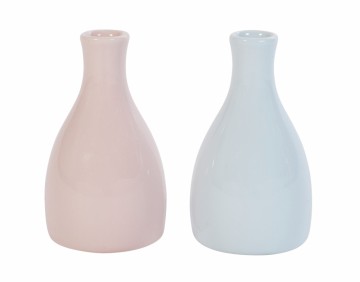 Minivase 6x10 cm Rosa og turkis