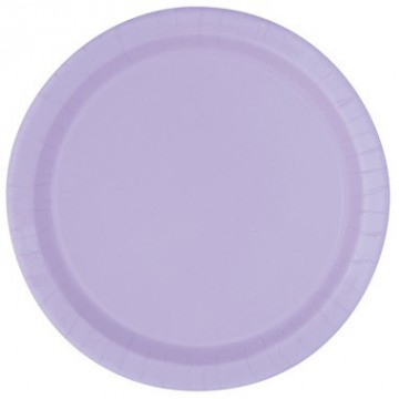 Ensfarget liten papptallerken 8 pk lavendel